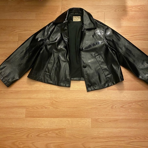 Free People Vegan Leather Kitty Swing Jacket NWOT - Picture 2 of 4